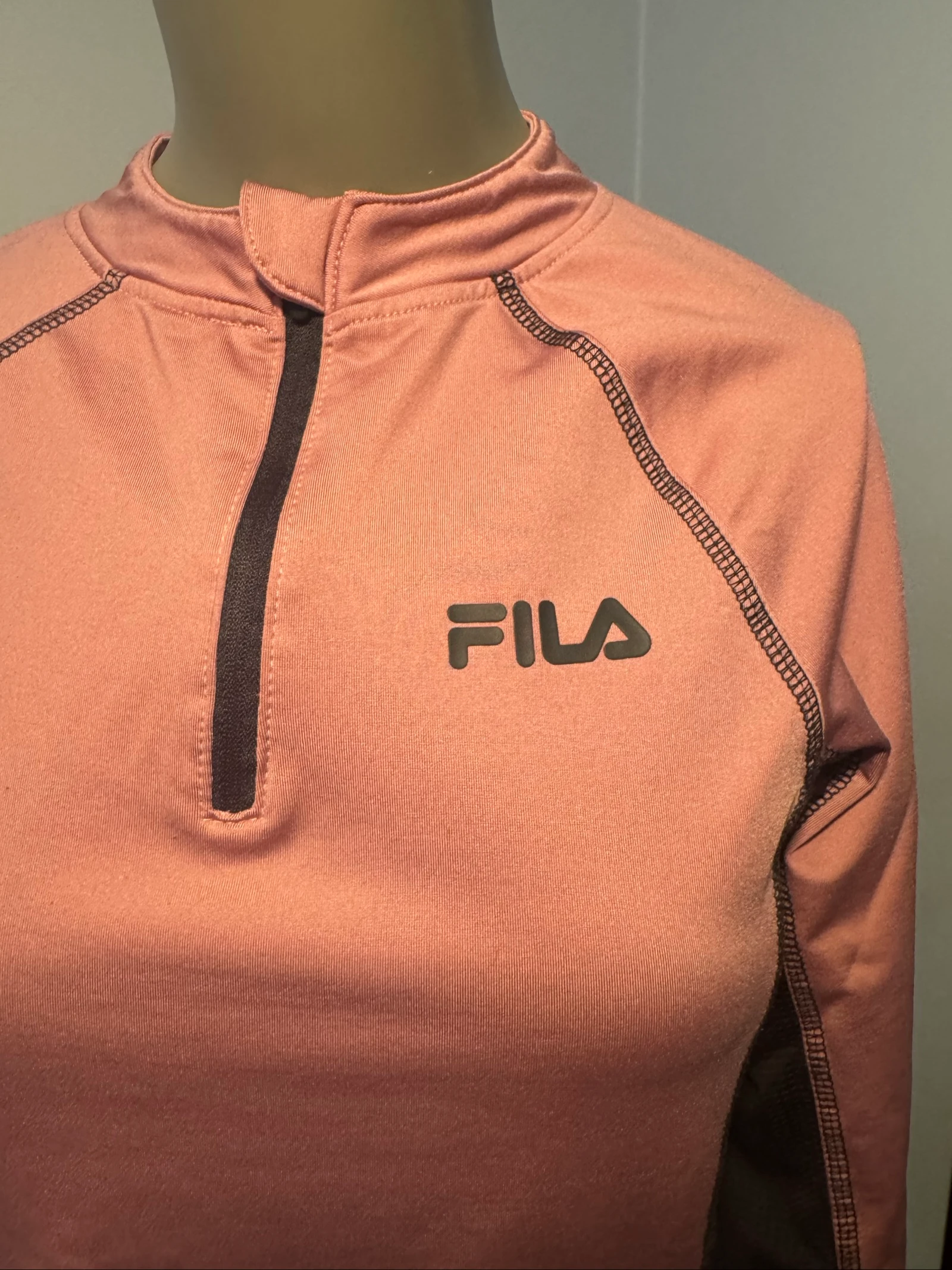 FILA S Sportshirt | Roze en Grijs | Halve Hals met Ritssluiting – photo 2